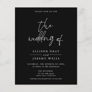 Budget Black Wedding-inbjudan Flygblad
