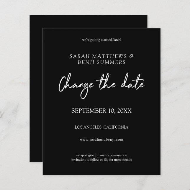 Budget Black & White - Black Ändra datum (Fram/baksida)