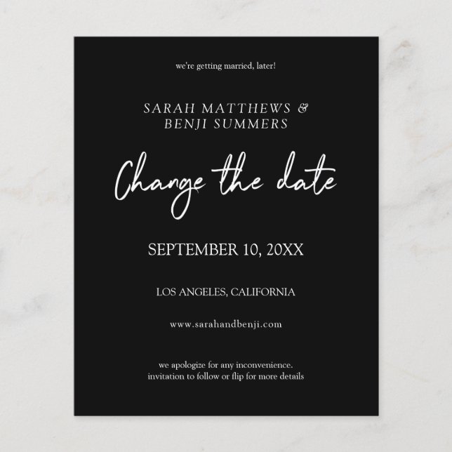 Budget Black & White - Black Ändra datum Flyer (Framsidan)