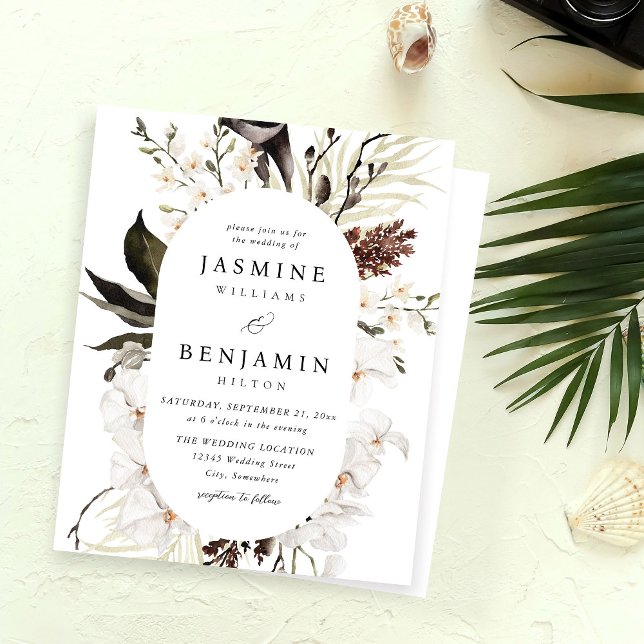 Budget Black & White Blommigt Beachy Bröllop (Skapare uppladdad)