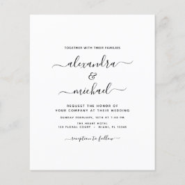 Budget Black White Bröllop Modern Typography Flyer