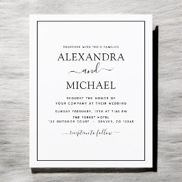 Budget Black White Bröllop Modern Typography Flyer