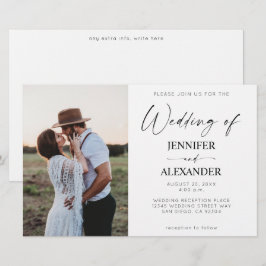 Budget Black & White Calligraphy Simple Bröllop 2