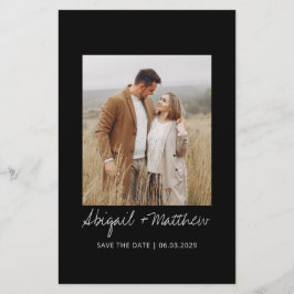 Budget Black White - enkelt spara datuminbjudan Flygblad