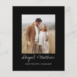 Budget Black White - enkelt spara datuminbjudan Flygblad