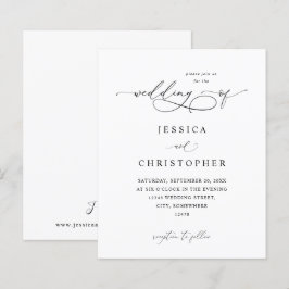 Budget Black & White Modern Calligraphy 3 Bröllop