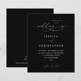 Budget Black &White Modern Calligraphy 3 Bröllop B