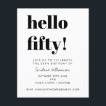 Budget Black White Modern Födelsedagsfest Inbjudan<br><div class="desc">Budget Bold Typography Modern 50:e Födelsedagsfest inbjudan i vitt. - all text är redigerbar så att den kan vara använda för alla åldrar</div>