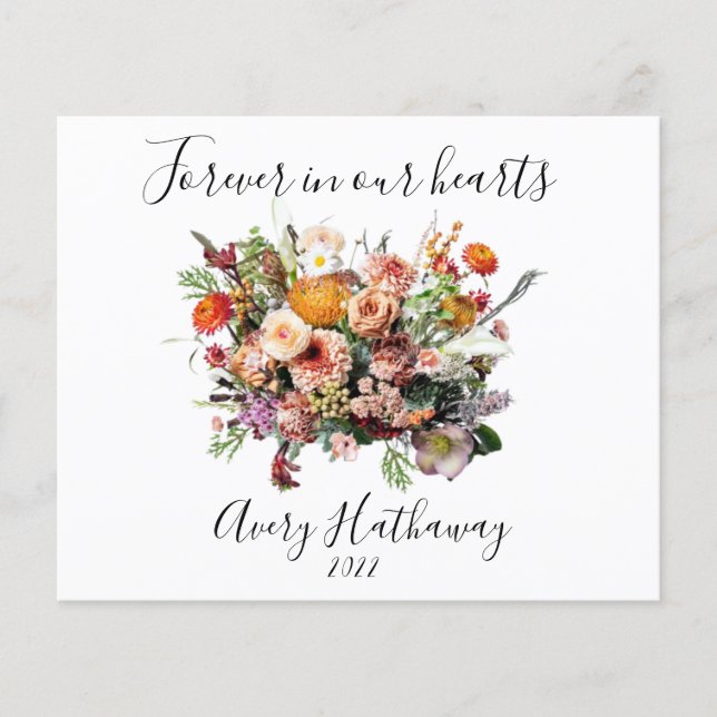 BUDGET Blombukett  Minnes- & Begravningsfolder (Framsida)