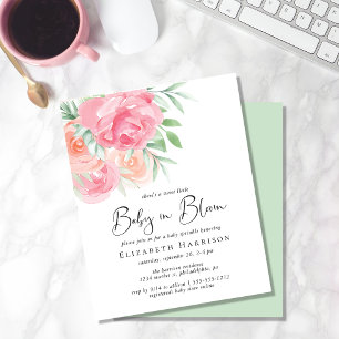 Budget Blommig Baby i Blom Sprinkle Inbjudan