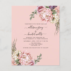 Budget Blommig Bröllopsinbjudan   Aubrey Flyer