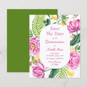 Budget Blommig Quinceañera Spara Datum