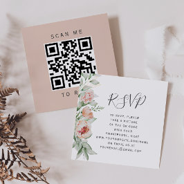 Budget Blommig Vårbröllop QR-kod RSVP Tilläggskort