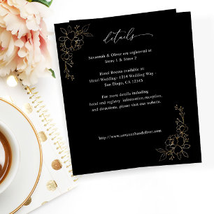 Budget Blommiga detaljer med guldkant - Svart