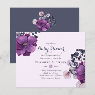 BUDGET Blommigt Baby Shower-inbjudan Modern Söt