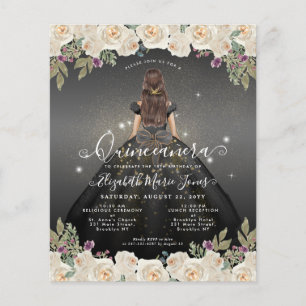 Budget Blommigt Black Grått Guld Princess Quincean