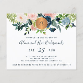 Budget blommigt bridesmaids brunch-inbjudan flygblad