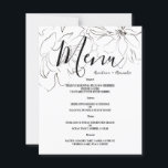Budget Blommigt BRÖLLOP MENU.<br><div class="desc">Budgetens enkla klassiska MENU BRÖLLOP. Detaljerna för evenemanget kan anpassas i valfri färg eller storlek teckensnitt. Enkelt och bekvämt sätt att behaga dig själv och dina gäster!</div>