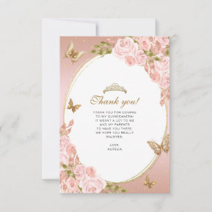 BUDGET Blommigt Butterfly Quinceanera Photo Anteckningskort