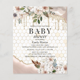 BUDGET Blommigt Glitter - droppbar babystövel för Flygblad