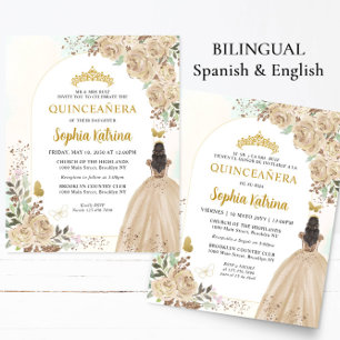 Budget Blommigt Guld BILINGUAL Spain Quinceanera