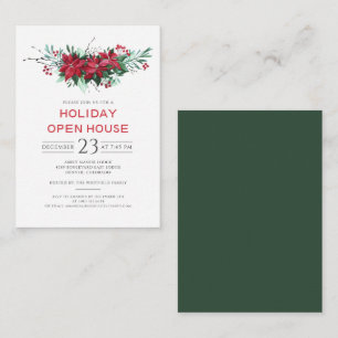 Budget Blommigt jul Helgdag Open House Party Anteckningskort
