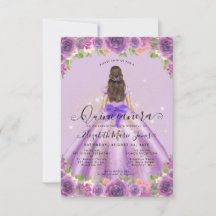 Budget Blommigt Light Lila Princess Quinceanera