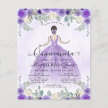 Budget Blommigt Lila Princess Birthday Quinceanera