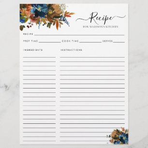 Budget Blommigt Navy Blue Terracotta Kitchen Recip Reklamblad