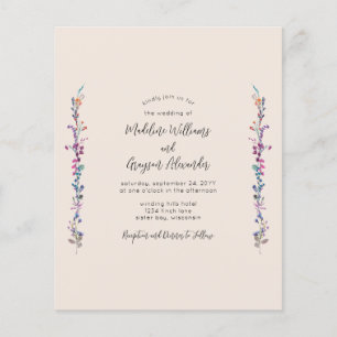 Budget Blommigt Wildblombröllop - inbjudan