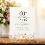 Budget Blommigt Wildblomma 40:e födelsedagsinbjuda Flygblad<br><div class="desc">Fira i stil med en kalligrafi för trädgårdsodling på 40-årsdagen, perfekt för en milstolpe-händelse. Den här inbjudan har en slimmad men sofistikerad blommigt och elegant-kalligrafi. Temat lush-trädgården blandar naturskönhet med en ren typografi, skapar en tidlöshet och bjuder in utseende. Perfekt för utomhus- eller trädgårdsinstallationer. Den fångar glädjen från detta speciella...</div>
