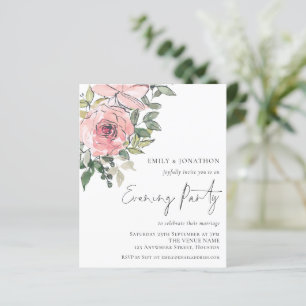 Budget Blommor Bröllop Kväll Fests Inbjudan
