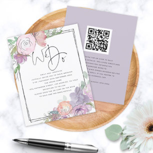 BUDGET Blommor Klotter Vi Gör QR Bröllopsinbjudan