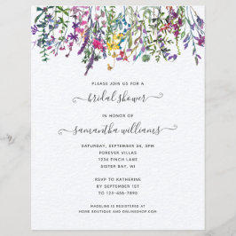 BUDGET Blomster Floral Bröllopsfest Inbjudan Reklamblad