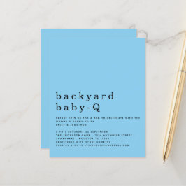 Budget Blue Backyard Baby Q BBQ Shower Inbjudan