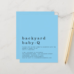 Budget Blue Backyard Baby Q BBQ Shower Inbjudan