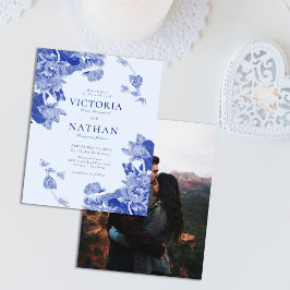 Budget Blue Blommigt Chinoiserie Chic Photo Bröllo