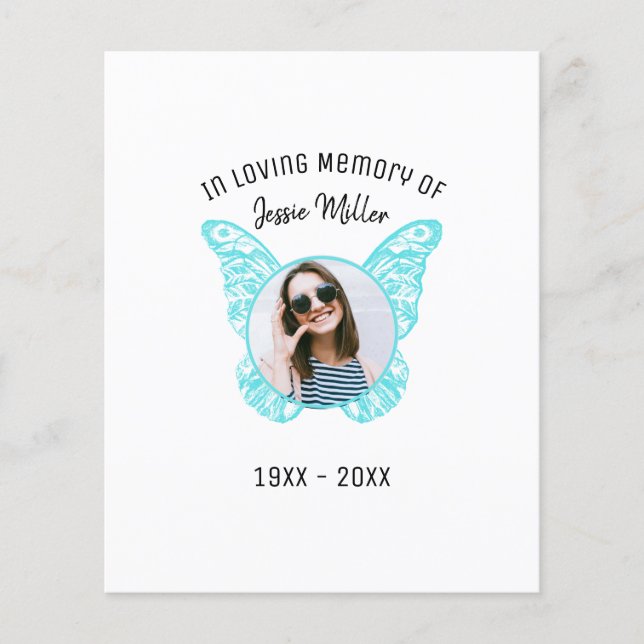 Budget Blue Butterfly | Fotominnesinbjudan (Framsida)