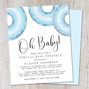 Budget Blue Donuts Virtuell Baby Shower Inbjudan