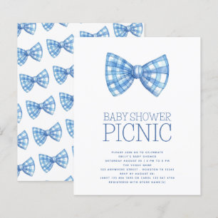 Budget Blue Gingham Bow Tie Baby Shower Picnic