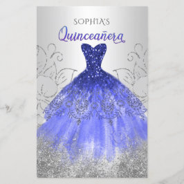 Budget Blue Gnistra Dress Quinceañera-inbjudan
