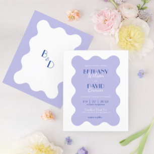 BUDGET Blue Lavender Wave Scallop Monogram Bröllop