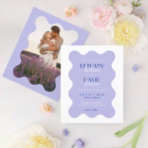BUDGET Blue Lavender Wave Scallop Photo Bröllop
