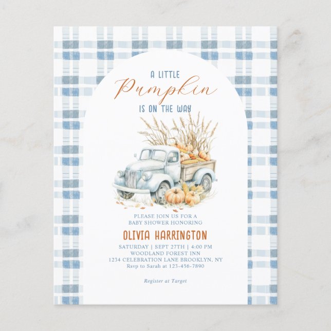 BUDGET Blue lite Pumpkin Lastbil Boy Shower (Framsida)