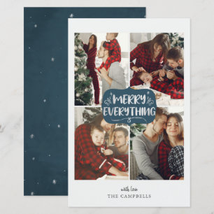 Budget Blue Merry Allt 4-fotokort för helgdag