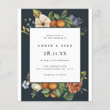 Budget Blue Orange Sommaren Botanique Boho Bröllop