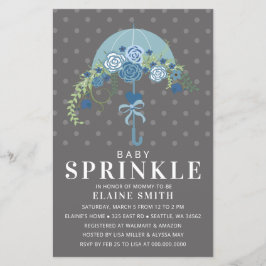 Budget Blue Parbrella Boy Shower-inbjudan