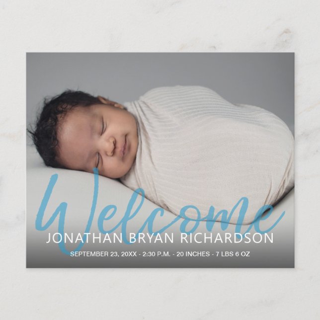Budget Blue Photo Welcome Birement Flyer (Framsidan)