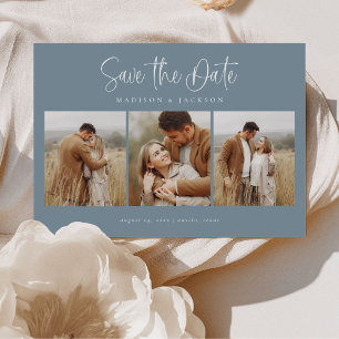 Budget Blue Simple Calligraphy Script 4 Photo Spara Datumet
