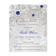 Budget Blue Snowflake Inbjudningskort för möhippan